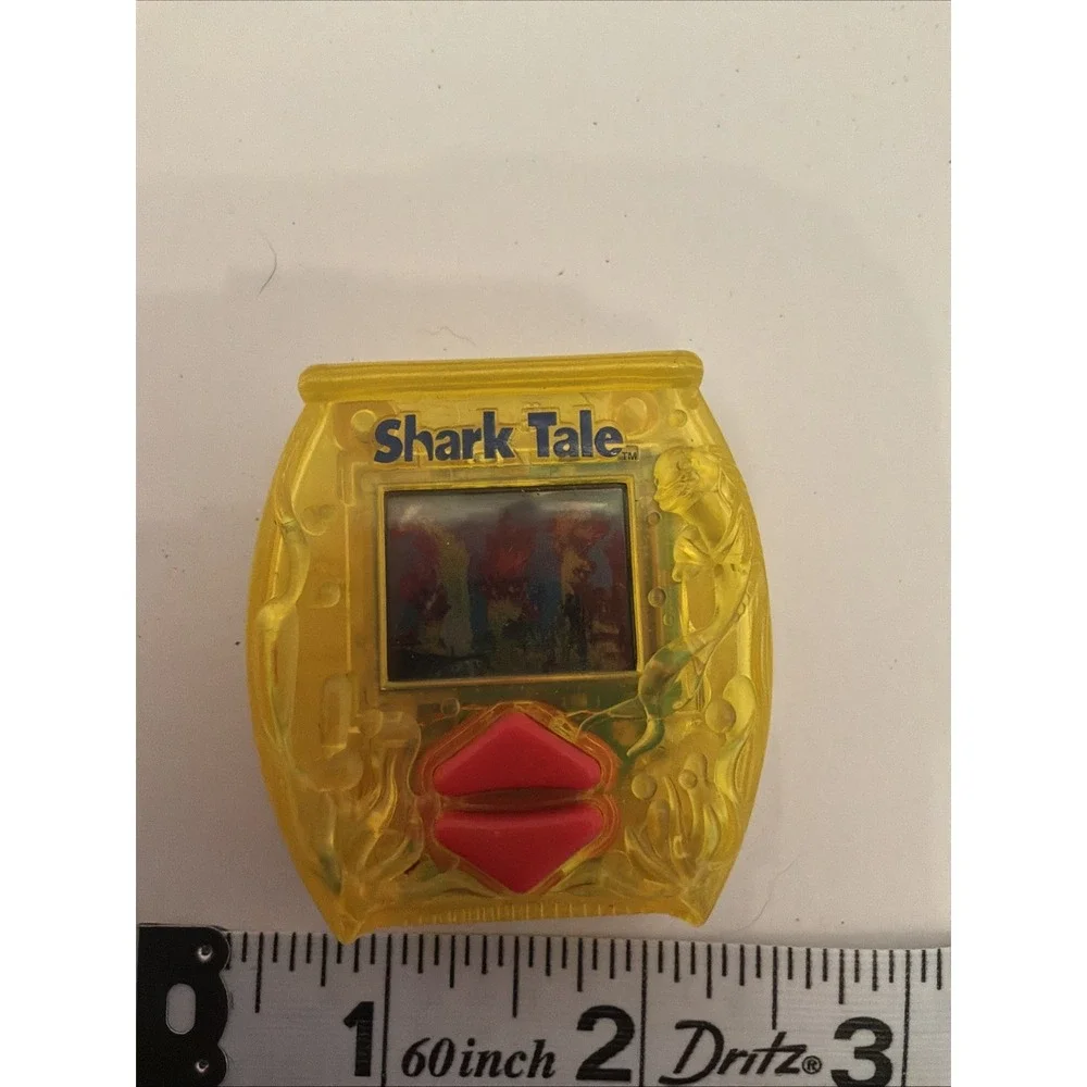Shark Tale Yellow Handheld Electronic Game, General Mills Toy 2004 Works Test‎